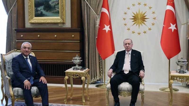 Cumhurbaşkanı Erdoğan, DSP Genel Başkanı Aksakal ile görüştü