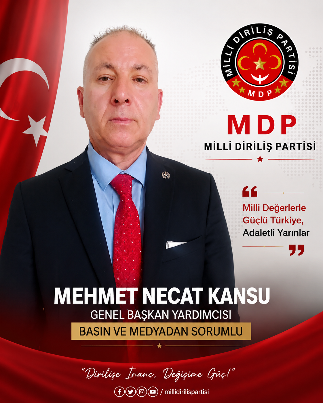 SİYASET VE DİPLOMASİ DÜNYASININ GÜÇLÜ İSMİ MEHMET NEJAT KANSU, MİLLİ DİRİLİŞ PARTİSİ KADROLARINA KATILDI
